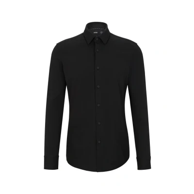 Image of BOSS Slim Fit Langarm Formal shirt, Men&#039;s, Size: 16.5, Black
