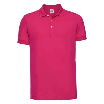 Image of Russell Athletic Mens Pique Stretch Polo Shirt (Fuchsia) Size Small