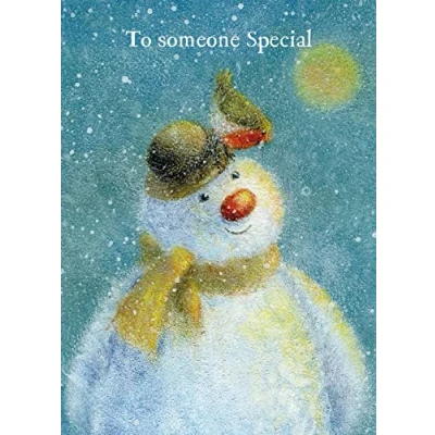 Image of Museums &amp; Galleries Artistic Christmas Card &#039;To Someone Special&#039; Happy Snowman and Robin Festive Wishes Range