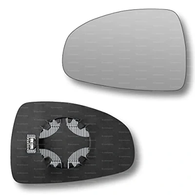 Image of Less4spares Replacement Wing Mirror Glass Left Compatible with Audi A1 2010 2018 CLIP ON Passnager Near Side N/S Heated Convex