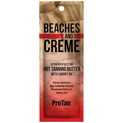 Image of Pro Tan Beaches and Creme Ultra Rich Sizzling Hot Tanning Butter Tingle Carrot Oil (22ml)