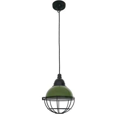 Image of Claire 1 Light Dome Ceiling Pendant Green, E27