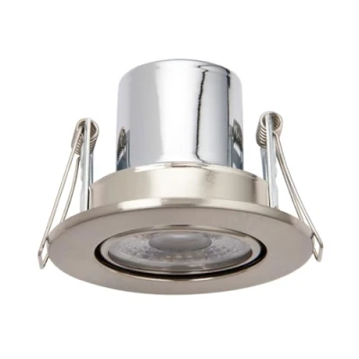 Image of Saxby Shieldeco 500 CCT Tiltable Light 5W Recessed Downlight Satin Nickel Effect Plate