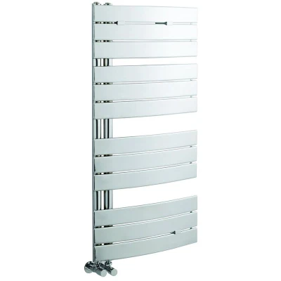 Image of Milano Azore Chrome Curved Bar Heated Towel Rail 1080mm x 550mm