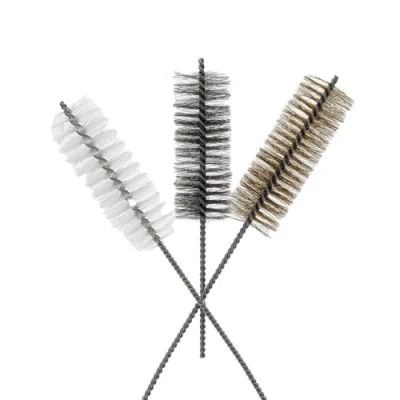 Image of 3 Piece Set of 16 Inch Tube Cleaning Brushes Copper, Stainless, Nylon for Various Surface Use (1.5 Diameter)