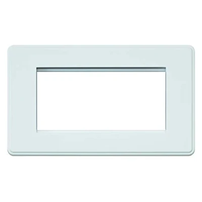 Image of MK Dimensions 2 Module Euro Frame White Synthetic Finish Frontplate