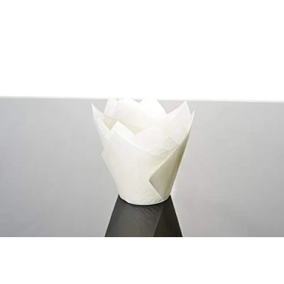 Image of Bakery Direct 50 Standard Size Tulip Muffin Wraps White