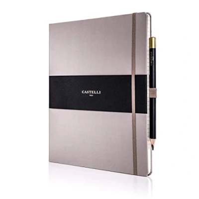 Image of Castelli RQ27/25 639 Large Lined Ruled Tucson Notebook Taupe
