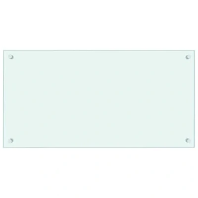 Image of vidaXL Tempered Glass Kitchen Backsplash Heat Resistant and Scratch Guard White Easy to Clean Install 80x40 cm