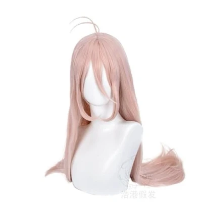 Image of 85CM Women Light Pink Long Wig Cosplay Danganronpa V3 Iruma Miu Costume Dangan Ronpa Heat Resistant Hair Party Wigs