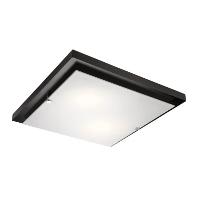 Image of Square Simple Flush Ceiling Light Wenge, 2x E27