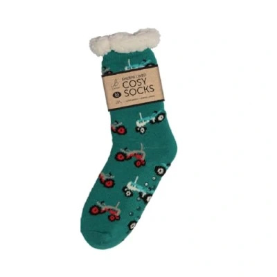 Image of Bartleby Mens Sherpa Socks Retro Tractor