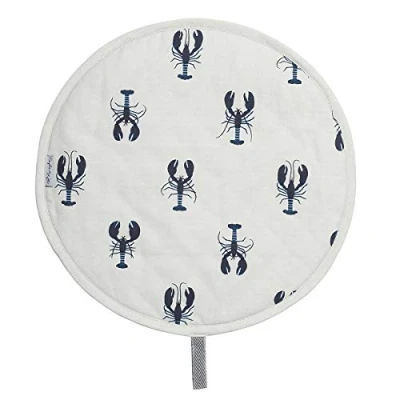 Image of Sophie Allport Lobster Circular Single Fabric Hob Cover, 100% Cotton, 38cm Diameter