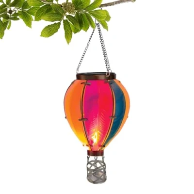 Image of Flame Effect Garden Ornaments Outdoor, Hanging Hot Air Balloon Solar Lantern for Decor, Flickering Led Lights, Outdoor Light Garden, Porch, Yard, RQ391QD5R813EEKC8