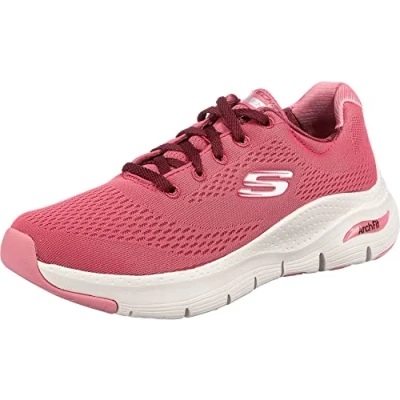 Image of Skechers Women&#039;s Arch Fit Big Appeal Sneaker,Rose Mesh / Burgundy Trim,8 UK