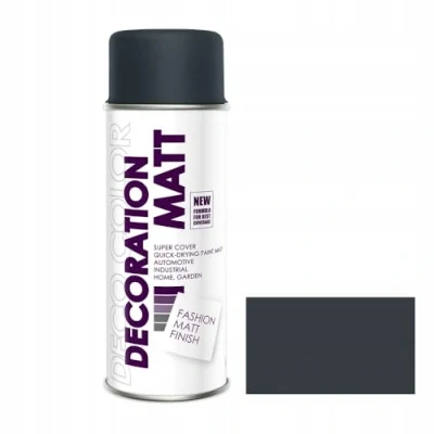 Image of DECO COLOR DECORATION_MATT UNIVERSAL SPRAY PAINT MULTI PURPOSE SATIN MATT FINISH ART CRAFT DECOR DIY (RAL 7016 Anthracite_mat)
