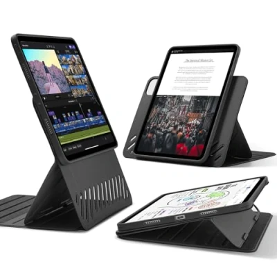 Image of ESR for iPad Pro 11 Inch Case(2022/2021/2020/2018), Rugged Protection, Detachable Magnetic Cover, Adjustable Portrait/Landscape Stand with Raised Screen View, 9 Angles, Black