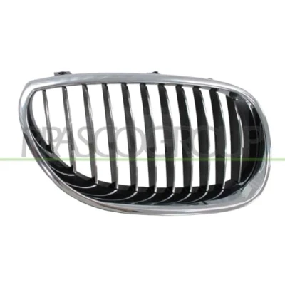 Image of 51137065702 Radiator Grill PRASCO BM0472003 Right chrome/black BMW: 5 Saloon