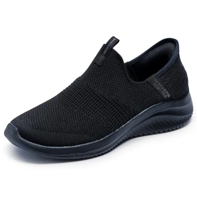 Image of Skechers Wide Fit Ultra FLEX 3.0 Slipons, Women&#039;s, Size: 7, Black Textile