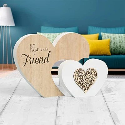 Image of lesser and pavey LP45134 Plaque Double Heart My Fabulous Friend 1 Piece 22x3x16 cm Accessory, Multicolored