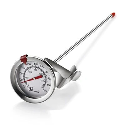 Image of KT THERMO Candy/Deep Fry Thermometer with Instant Read,Dial Thermometer,12&quot; Stainless Steel Stem Meat Cooking Thermometer,Best for Turkey,BBQ,Grill