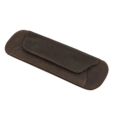 Image of STILORD &#039;Neo&#039; Removable Shoulder pad Leather with Press Studs for Strap Vintage Belt Protection Padded Bag, Colour:Flat Dark Brown