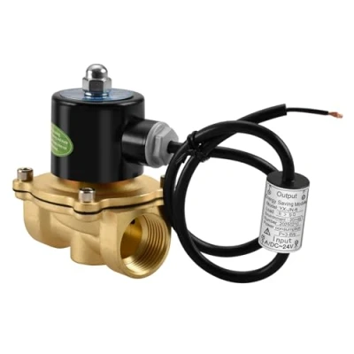 Image of Heschen Brass Electric Solenoid Valve 1 Inch DC 24V Direct Action Water Normally Closed Replacement