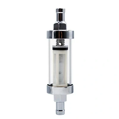 Image of CarBole Universal Oil Fuel Filter,Inline Filter,Fuel Pump Filter,Clear View Glass Washable Reusable Carburetor Gasoline Filter Inlet/Outlet 3/8&quot;(OE Number: FFC1003)