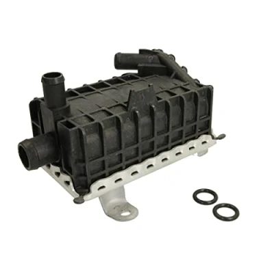 Image of 11442245343 oil Cooler NISSENS 90895 Water cooled without filter housing, gaskets/seals