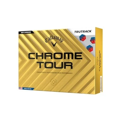 Image of Callaway Golf Chrome Tour Premium Ball 2024, Blue/Red