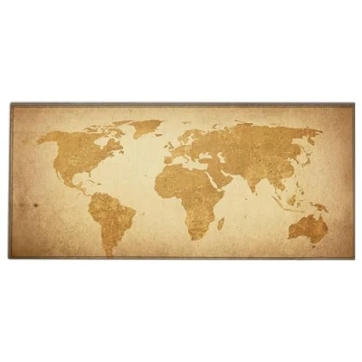 Image of Silent Monsters Mouse Mat Size XX Large 900 x 400 mm, Pad Design: world map, Stitched Edges, Mousemat for Office and Gaming, Mousepad Non Slip Rubber Base, Desk XXL