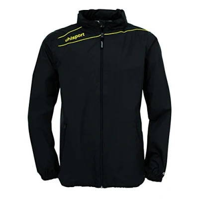 Image of Uhlsport Men Stream 3.0 Rain Jacket Men&#039;s Black/Corn yellow, XXS