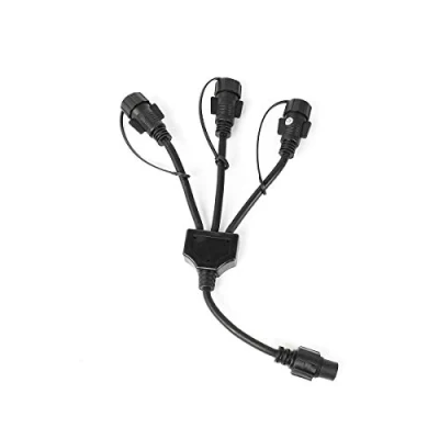 Image of Festive Lights ConnectPro Lighting Accessories Connectable Outdoor Waterproof Rubber Cable (3 Way Connector, Black)