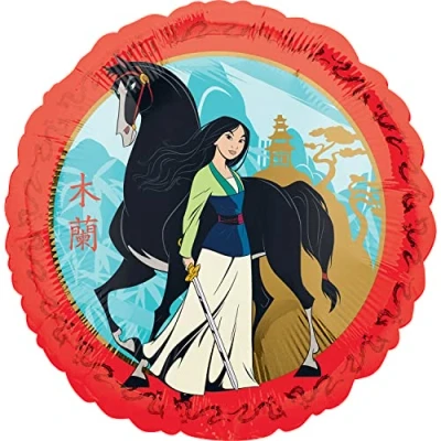 Image of Mayflower Products 42026 17&quot; Anagram Mulan Foil Balloon, Aluminum, Multicolor