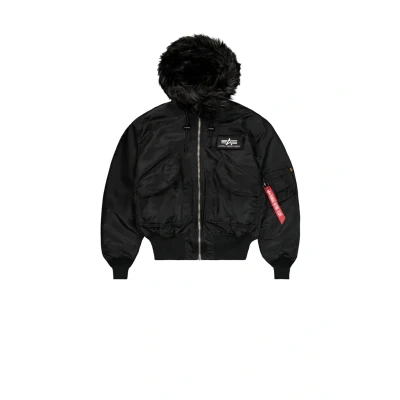 Image of Alpha Industries 45P Hooded Custom Winter jacket, Men&#039;s, Size: Large, Black