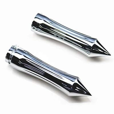 Image of 1&quot; 25mm Spike Handlebar Motorcycle Hand Grip For Harley Honda Kawasaki Suzuki Yamaha VTX VT XL Shadow Cruiser Chopper Vintage Retro (Chrome)