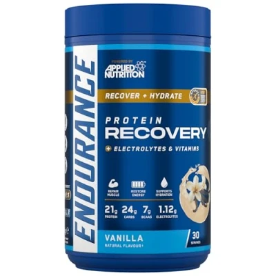 Image of Applied Nutrition Endurance Post Exercise Recovery Drink, Protein Powder with Carbohydrates Electrolytes BCAAs Vitamins &amp; Minerals (1.5kg 30 Servings) (Vanilla)