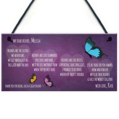 Image of RED OCEAN My Dear Friend Hanging Plaque Personalised Best Friends Cute Love Friendship Gift Sign