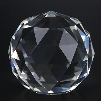 Image of Clear Cut Crystal Glass Ball, 60/80mm Sphere Prisms Ball Translucent Faceted Gazing Suncatcher Home Hotel Decor Hardware Fittings[60MM/2.36in]