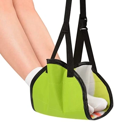 Image of supregear Foot Hammock, Adjustable Airplane Footrest Portable Hammock Under Desk for Flight Bus Train Office Home Comfortable Travel Accessory Women Men, Reduce Swelling and Soreness, Green