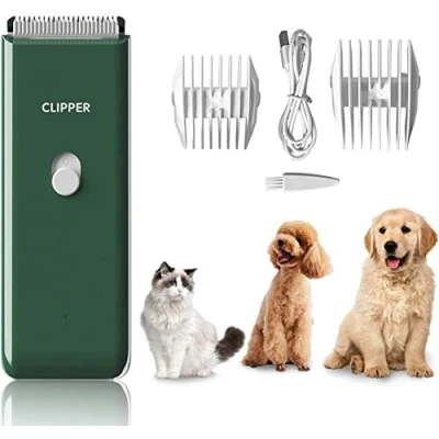 Image of Dog Clippers Pet Grooming Kit,Low Noise Shaver Portable Electric USB Rechargeable Cordless Trimmer for Dogs,Cats and Other Pets, Green