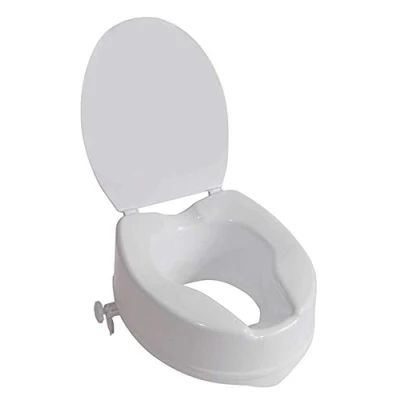 Image of Aidapt 150mm (6&quot;) Elevation Raised Comfortable Toilet Seat with Lid Easy Fit White