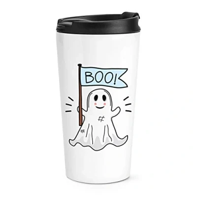 Image of Boo Ghost Halloween Travel Mug Cup