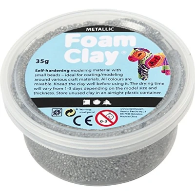 Image of Creativ 78917 35 g Foam Clay Glitter, Silver