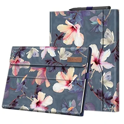 Image of FINTIE Case Compatible with Microsoft Surface Pro 9 (2022 Release) 13 Inch Multiple Angle Viewing Cover Pocket &amp; Stylus Holder, Blooming Hibiscus
