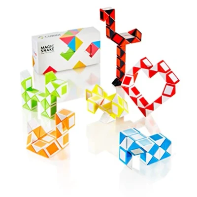 Image of CUBIDI® Magic Snake Cube Fidget Toy for Kids Travel Toys Ages 4 8 Great Gift Boys and Girls Birthday, toy, Stocking Stuffers 0.35 inch x 0.55 Set of 6