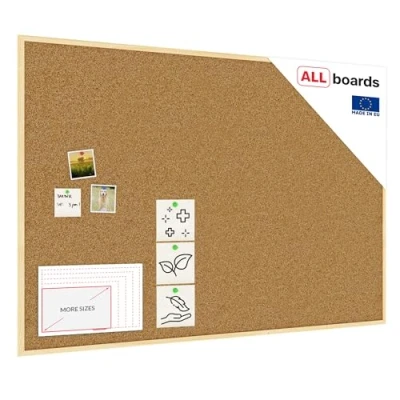 Image of ALLboards Cork Board with Wooden Frame 150x100cm(1500x1000mm), Corkboard Bulletin Notice