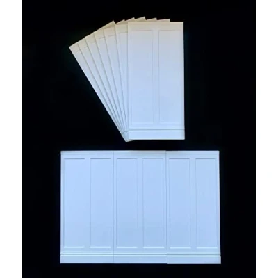 Image of Dolls House Wall Panels, 3/4 Height Single Tall Panel Georgian Style Pack of 10 1/12th Scale (A1018) Free UK Postage (White)