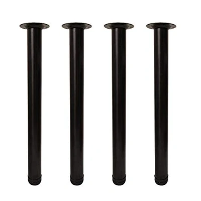 Image of QLLY 60cm/23.6 inch Adjustable Tall Metal Desk Legs, Office Table Furniture Leg Set, Set of 4 (60cm, Black)