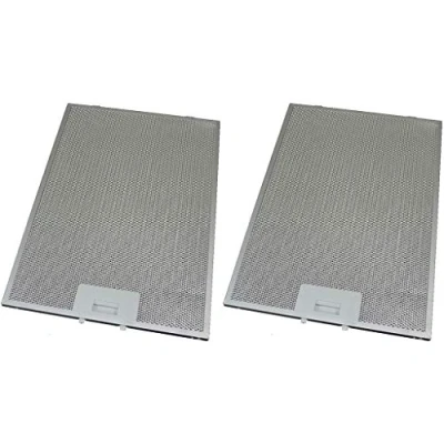 Image of Ufixt 2 x Cooker Hood Metal Mesh Grease Filter for Kitchen Extractor Fan Vent 265mm 395mm